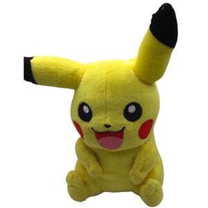 Pokemon Pikachu Plush Doll 8" Tomy Smiling 2017 Yellow